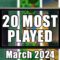 Top 20 Steam Deck Games for March 2024 by Hours Played